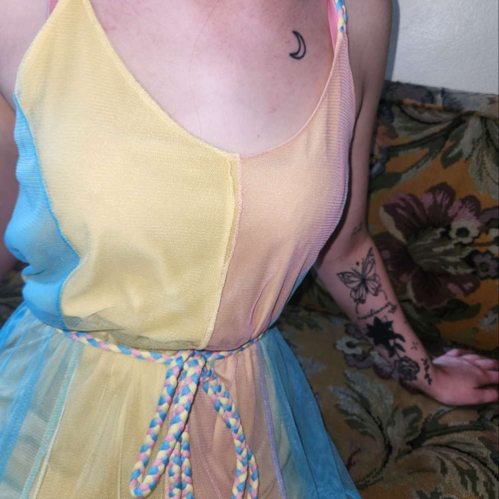 UNIF Cotton Candy Rainbow Tulle Dress - Picture 3 of 14
